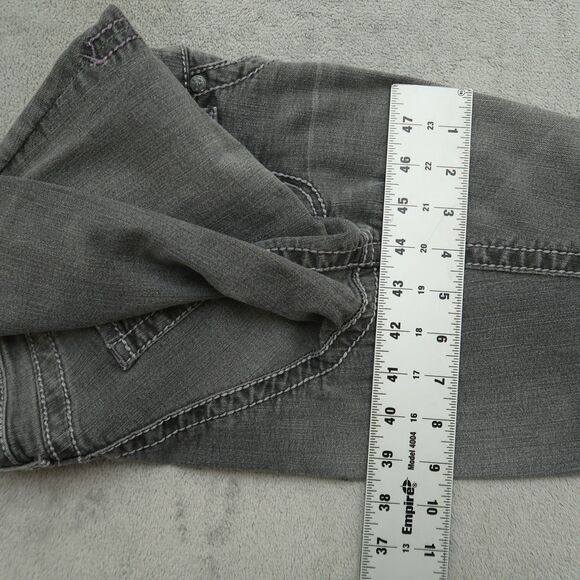Seven7 Jeans Women's Size 27 Gray Low-Rise Skinny Denim 29" Inseam Distressed - Picture 8 of 16